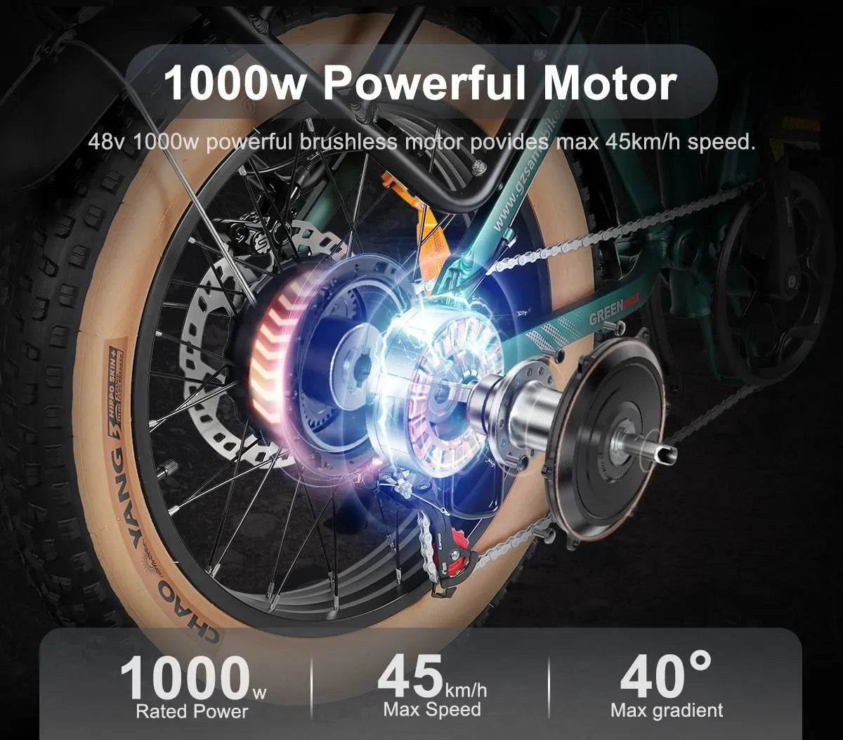 SAMEBIKE XWLX09-II adult fat tire e-bike - action outdoor view
