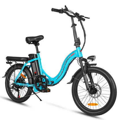 SAMEBIKE CY20 cyan 350 W 20" vue de coté droit E-VELO