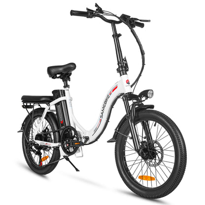SAMEBIKE CY20 blanc 350 W 20" vue de coté droit E-VELO