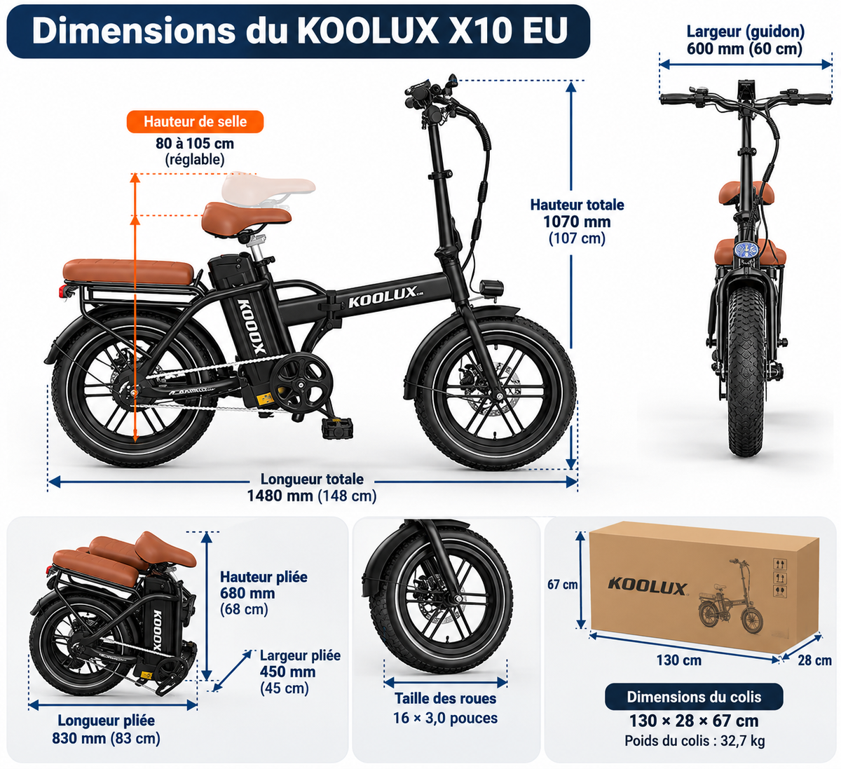 Dimensions du KOOLUX X 10 EU