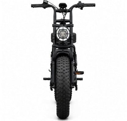 SAIBIKE R7 noir Fat bike tout terrain double suspension 48V 15Ah 750W vue de face