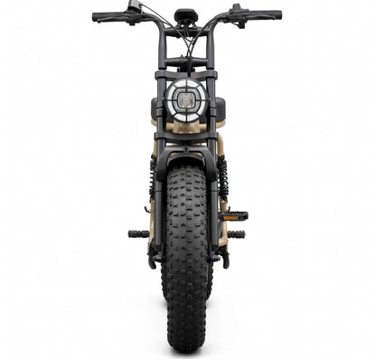 SAIBIKE R7 champagne Fat bike tout terrain double suspension 48V 15Ah 750W vue de face