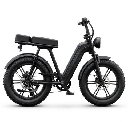 SAIBIKE R7 noir fat bike puissant 750W frein hydraulique autonomie longue vue de profil droit