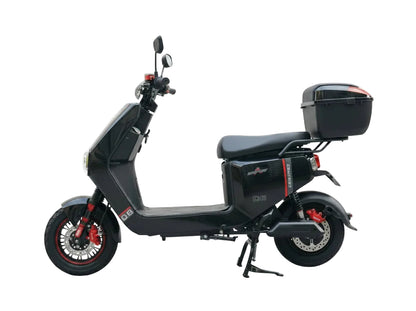 Scooter électrique VESLA Q8 PRO 500W 48V moteur brushless batterie lithium 40Ah 60Ah autonomie 120 km vitesse 50 km/h scooter urbain vue de profil gauche