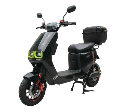 Scooter électrique VESLA Q8 PRO 500W 48V moteur brushless batterie lithium 40Ah 60Ah autonomie 120 km vitesse 50 km/h scooter urbain vue de coté gauche