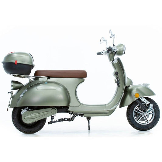 Scooter électrique rétro style Vespa 1200W – 60V 20Ah – 45 km/h vue de profil  droit