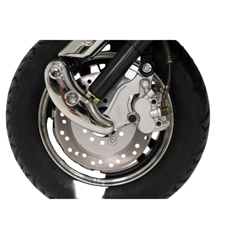 Roue, pneu 10 pouces et frein a disque avant du Scooter électrique rétro style Vespa 1200W – 60V 20Ah – 45 km/h