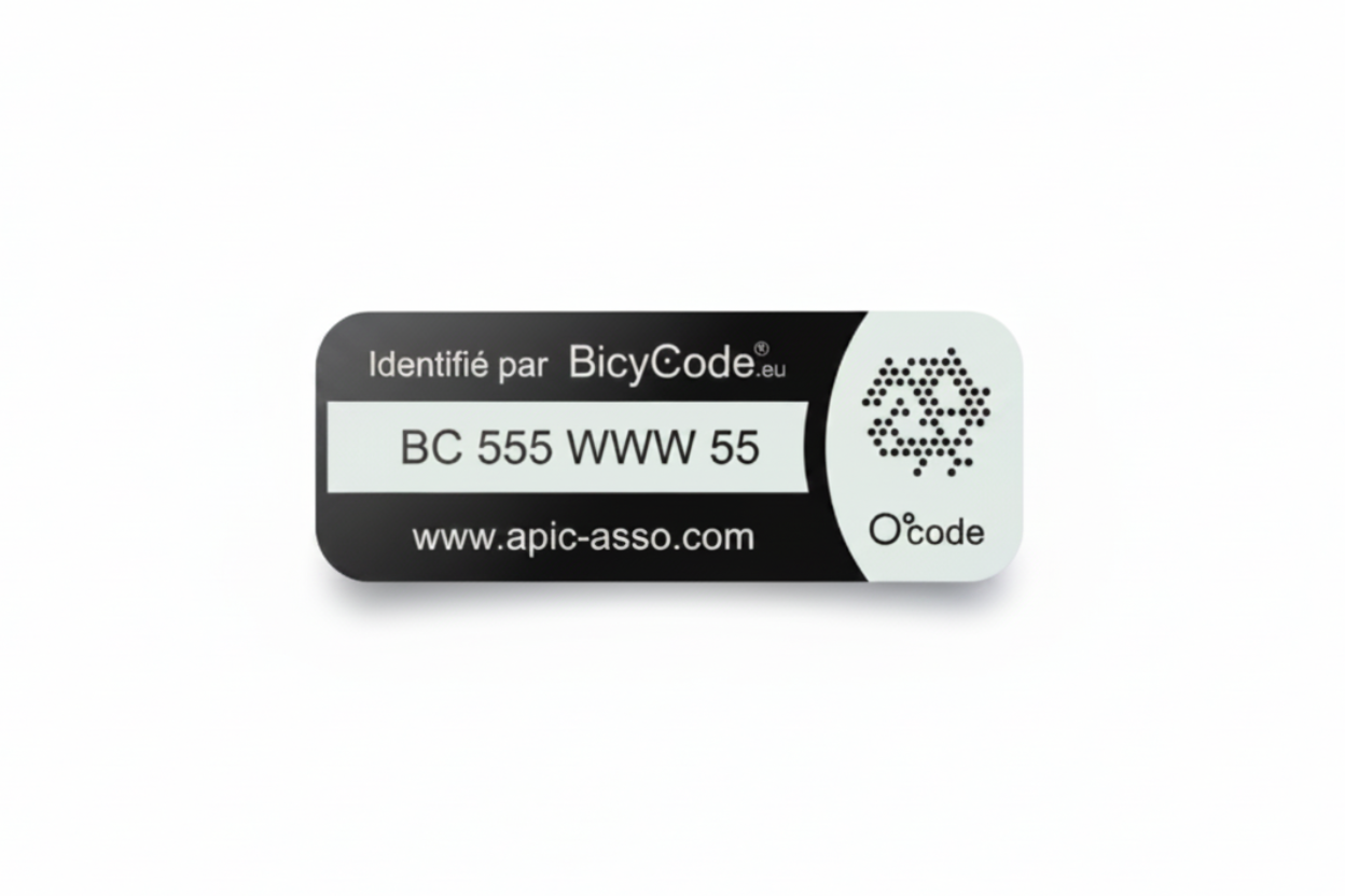 Étiquette de marquage vélo Bicycode – identification et protection par E-VELO