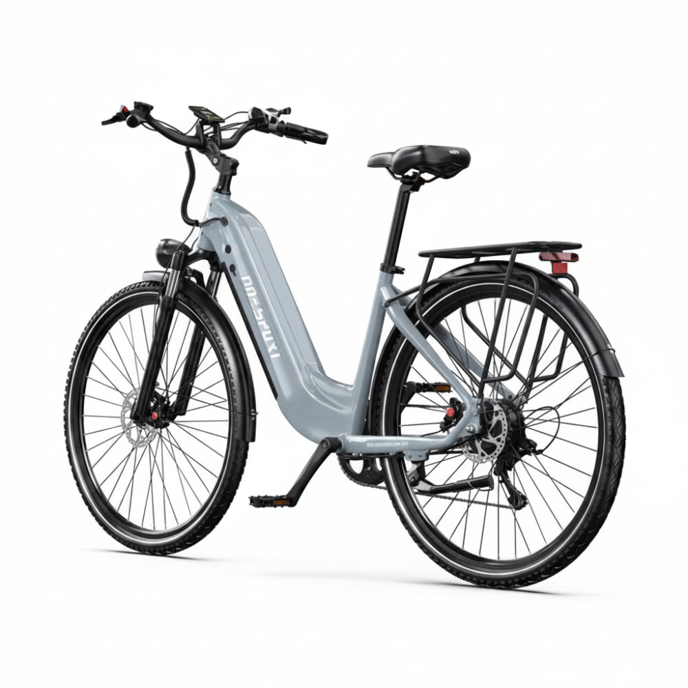 ONESPORT OT05 PRO argent vue arrière de coté gauche E-VELO