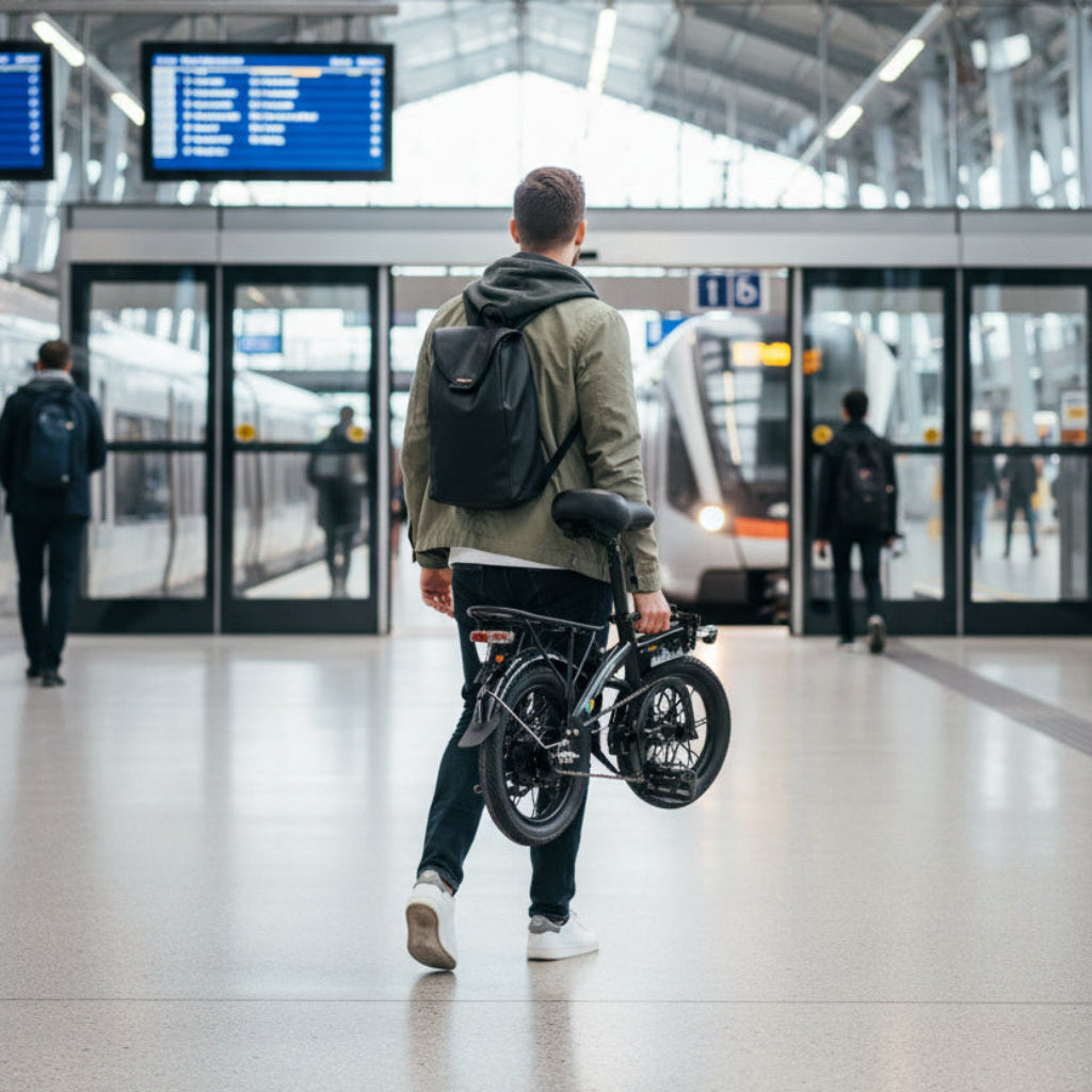 Petit vélo électrique pliable YINYU14 pratique pour déplacements urbains et camping-car